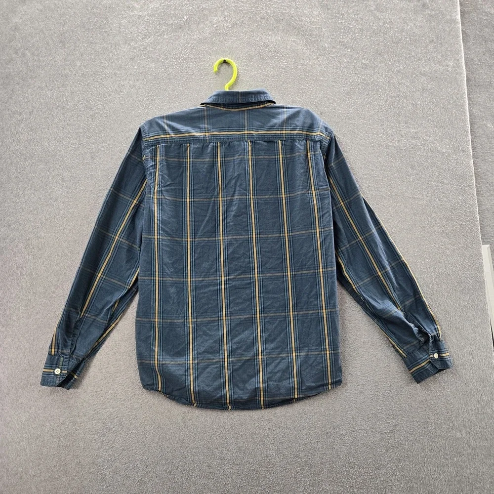 Levi's‎ Men Button Up Shirt L Blue Plaid Casual Standard Long Sleeve Logo